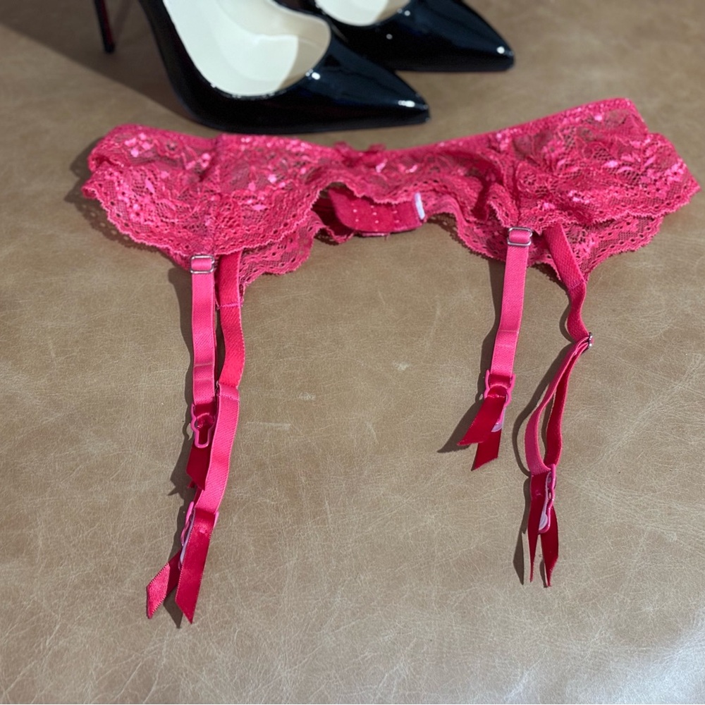 Beautiful red garter belt